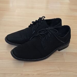 Perry Ellis Portfolio Black Heremiah Lace Up Dress Shoes Ultra Foam Size 7.5